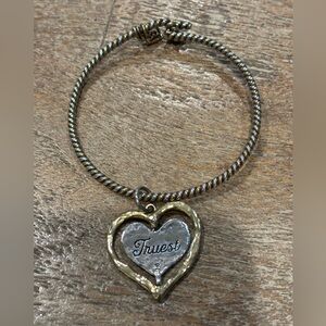 Silver and brass Heart Bracelet